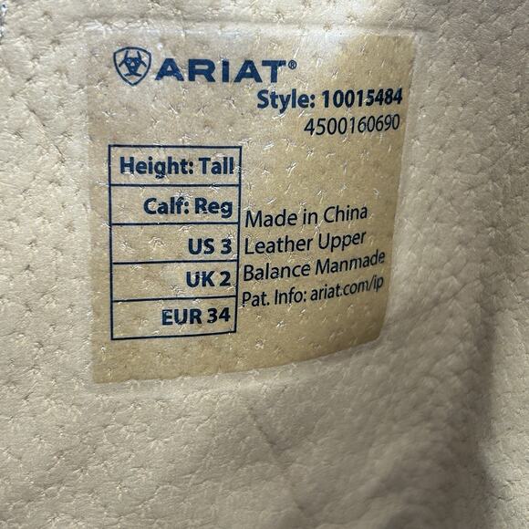 Ariat Heritage Contour Field Zip Equestrian Riding Boots Regular Tall Kids Sz 3 - Picture 15 of 16